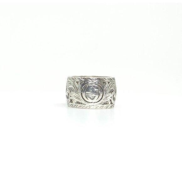 Gucci Sterling Silver Garden Malachite Ring Size 20EU 9US - Picture 10 of 16